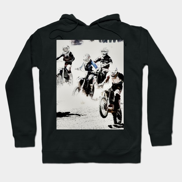 And the Race Begins - Motocross Racers Hoodie by Highseller